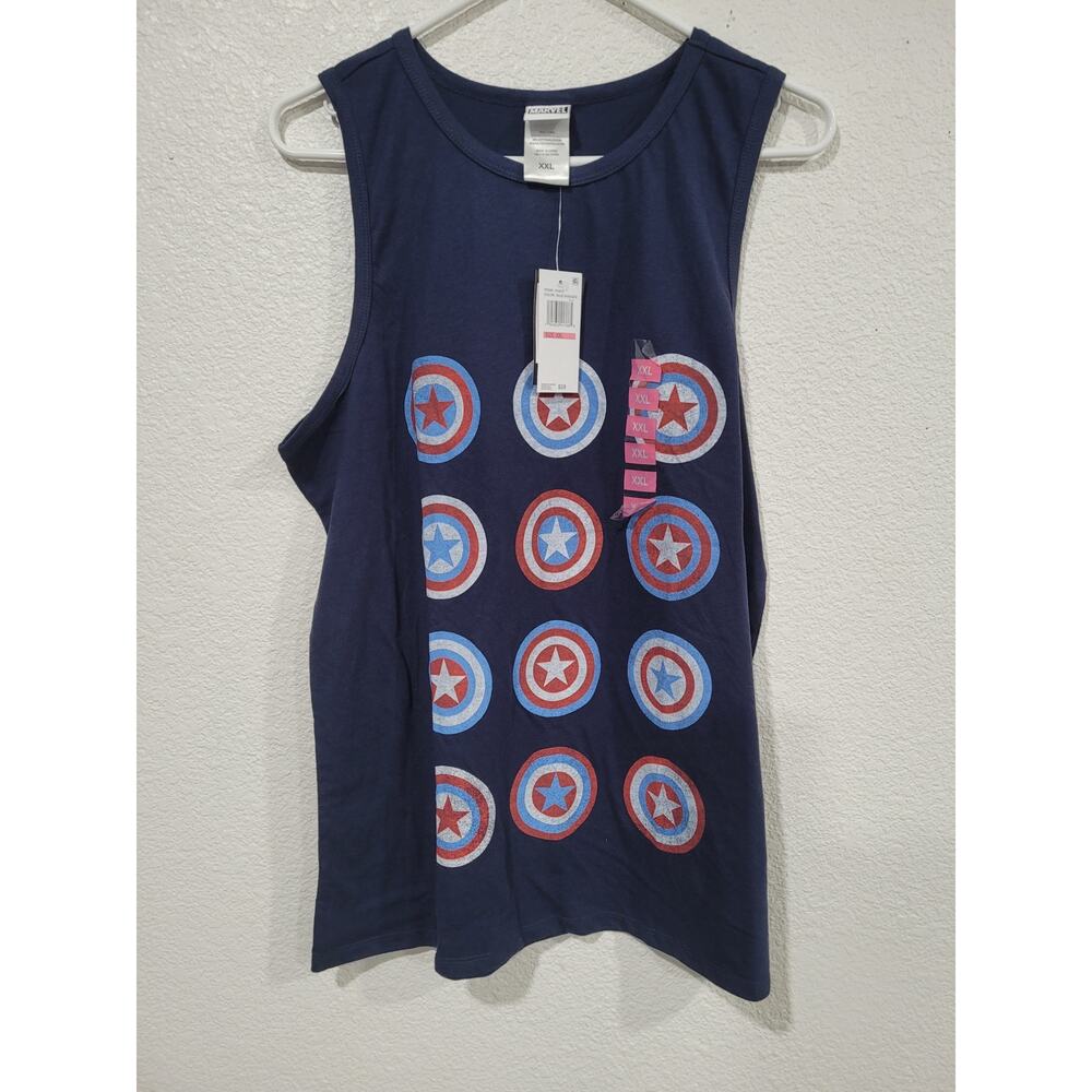 Marvel Captain America Shield Tank Top Navy size XXL #16
